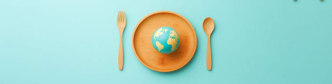 Globe terrestre dans une assiette